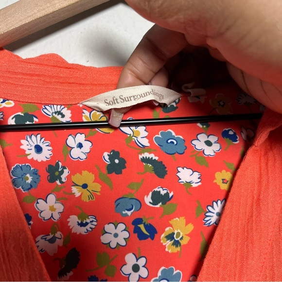 Soft Surroundings Women Top Large Orange Popover Long Sleeve Lagenlook‎ Tunic - Picture 5 of 13